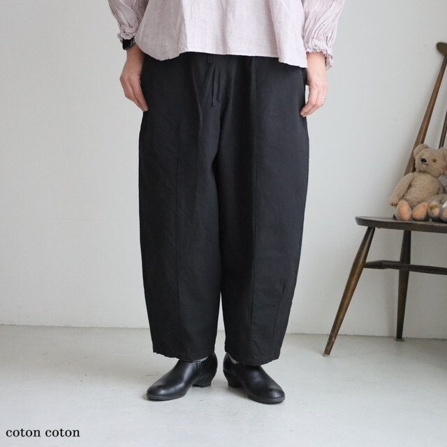 G942　Gauze# 　ドライコットンチャーリーパンツ　BLACK