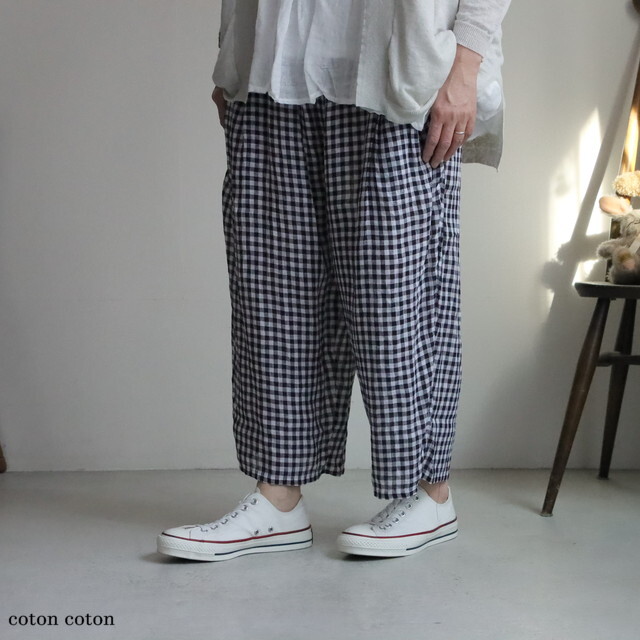 VC2832　veritecoeur 　ギンガムチェックヨークパンツ　２色