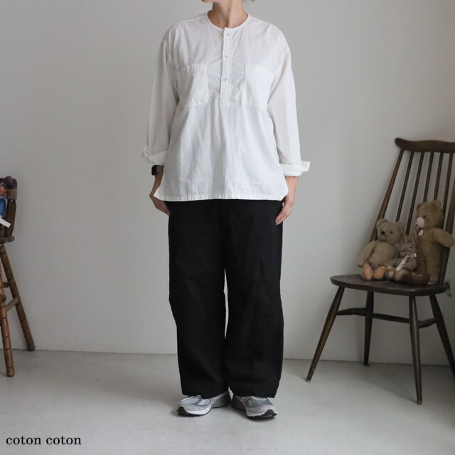 IMDSH2582D MAISON DE SOIL HOMME POWER LOOM HEAVY COTTON (OVERDYE) PULLOVER SHIRT