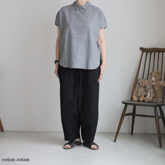 ＜再入荷＞G942　Gauze# 　ドライコットンチャーリーパンツ　BLACK