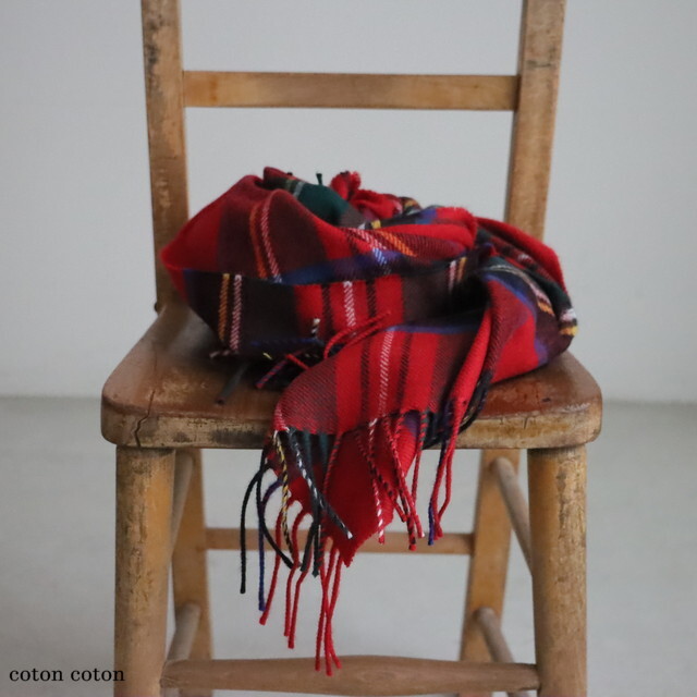 NCL1351  JOHN SCOTT LAMBS WOOL SHAWL  4色