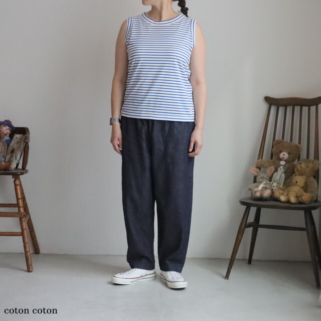 62C24　快晴堂　Girl’s コーディネートボーダーノースリーブ　3色