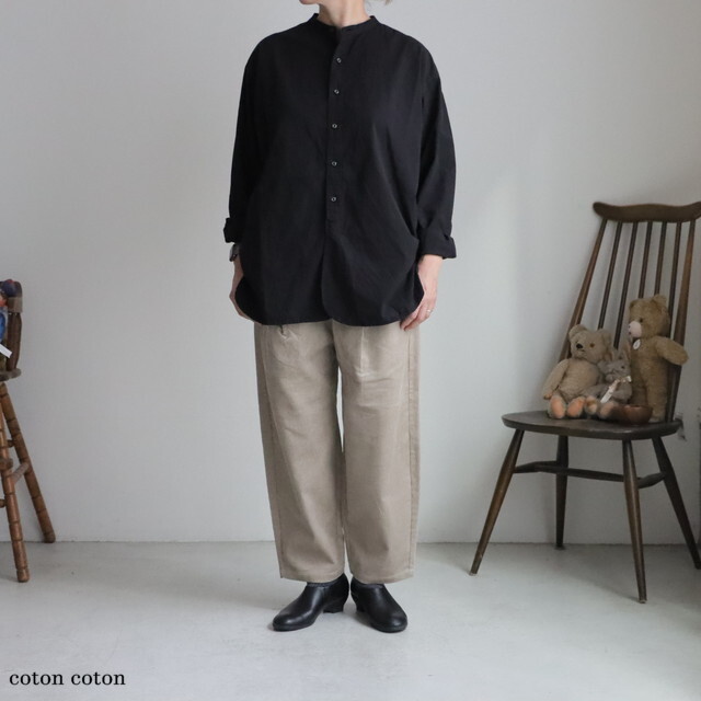 INAM2551PD ARMEN 40s POPLIN OVER DYE UTILITY SHIRTS 　2色