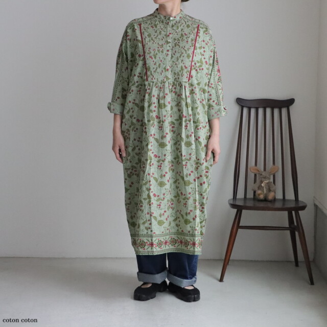 03EM305093 marble SUD raspberry ピンタックOP 2色