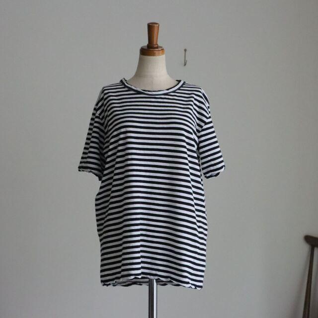 ST067   Veritecoeur  強撚天竺クルーネックTee   BLKBD