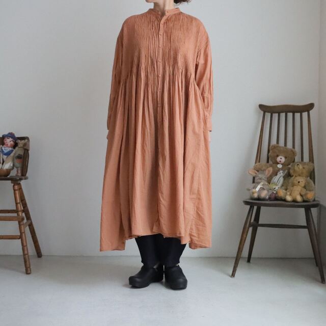 NMDS26514D maison de soil 80s ORGANIC VOILE STRIPE BANDED SHIRT DRESS WITH MINI PINTUCK 3色