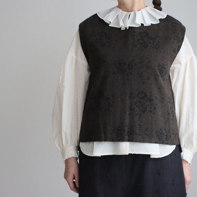 6301BL002262 qiri antique yarn jacquard ベスト