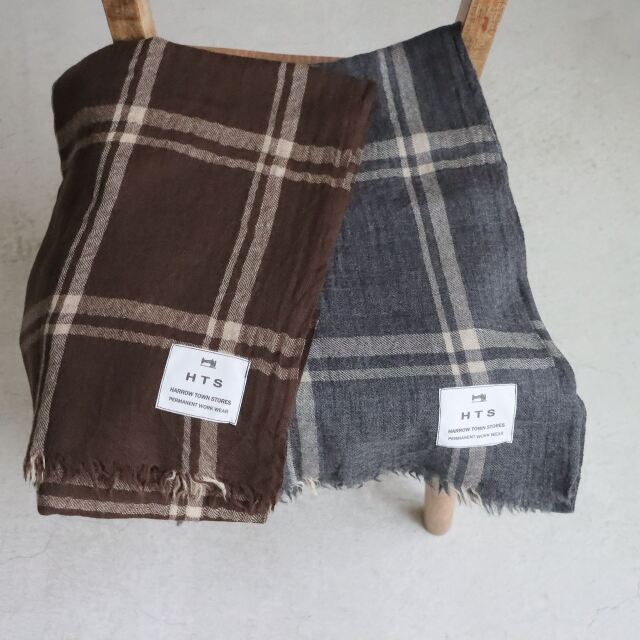 INHT2582 　HTS   WOOL CHECK STOLE ２色
