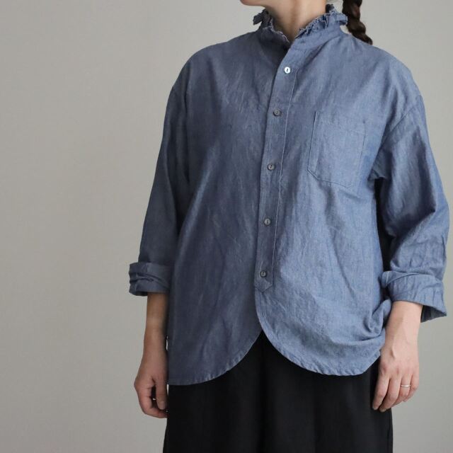 VC2878B 　Veritecoeur 　ギャザーフリルシャツ