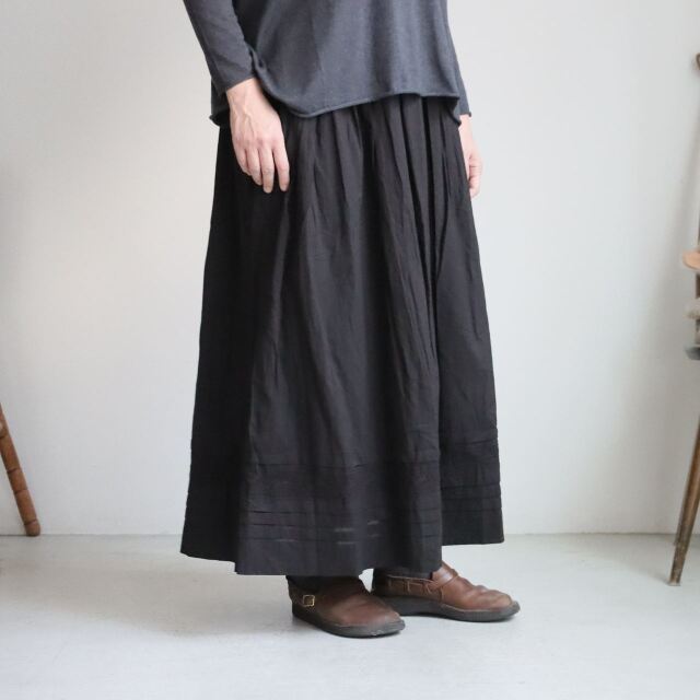 NSL26555 SOIL 60s COTTON CAMBRIC PLAIN WITH LACE GATHERED SKIRT WITH PLEAT LACE  ２色
