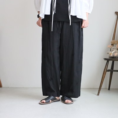 6301PT011261 qiri  antique chain embroidery ギャザーパンツ