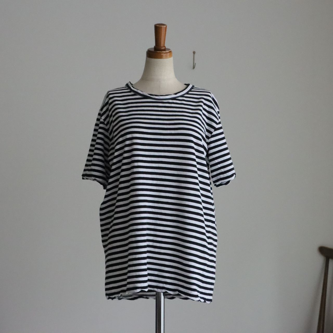 ST067   Veritecoeur  強撚天竺クルーネックTee   BLKBD