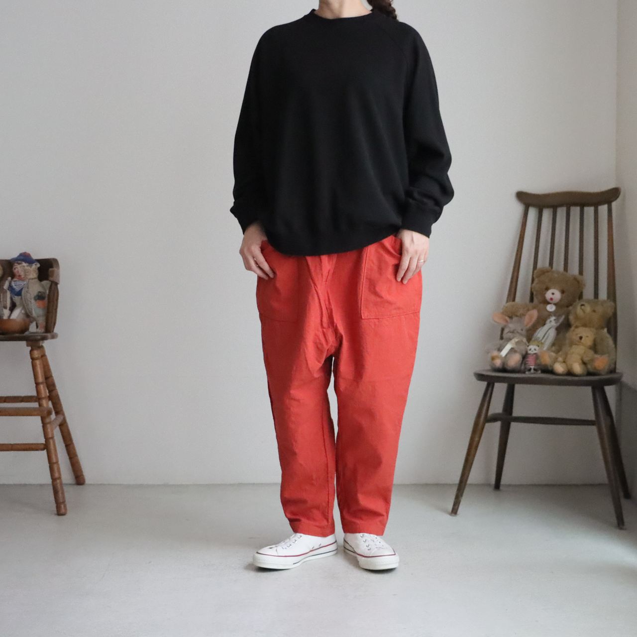 P70729  prit  40/1二重織接結サルエルパンツ　2色