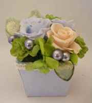 パウダーブルーローズデザイン