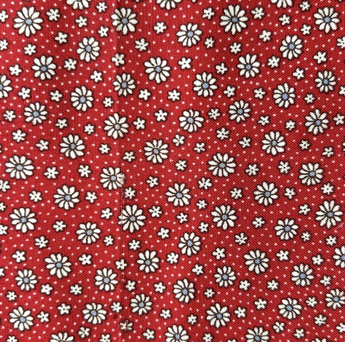 希少生地　USAコットン【サーティーズ（1930年代の復刻版生地）】レトロ柄　花柄　レッド系　(UTH-273)