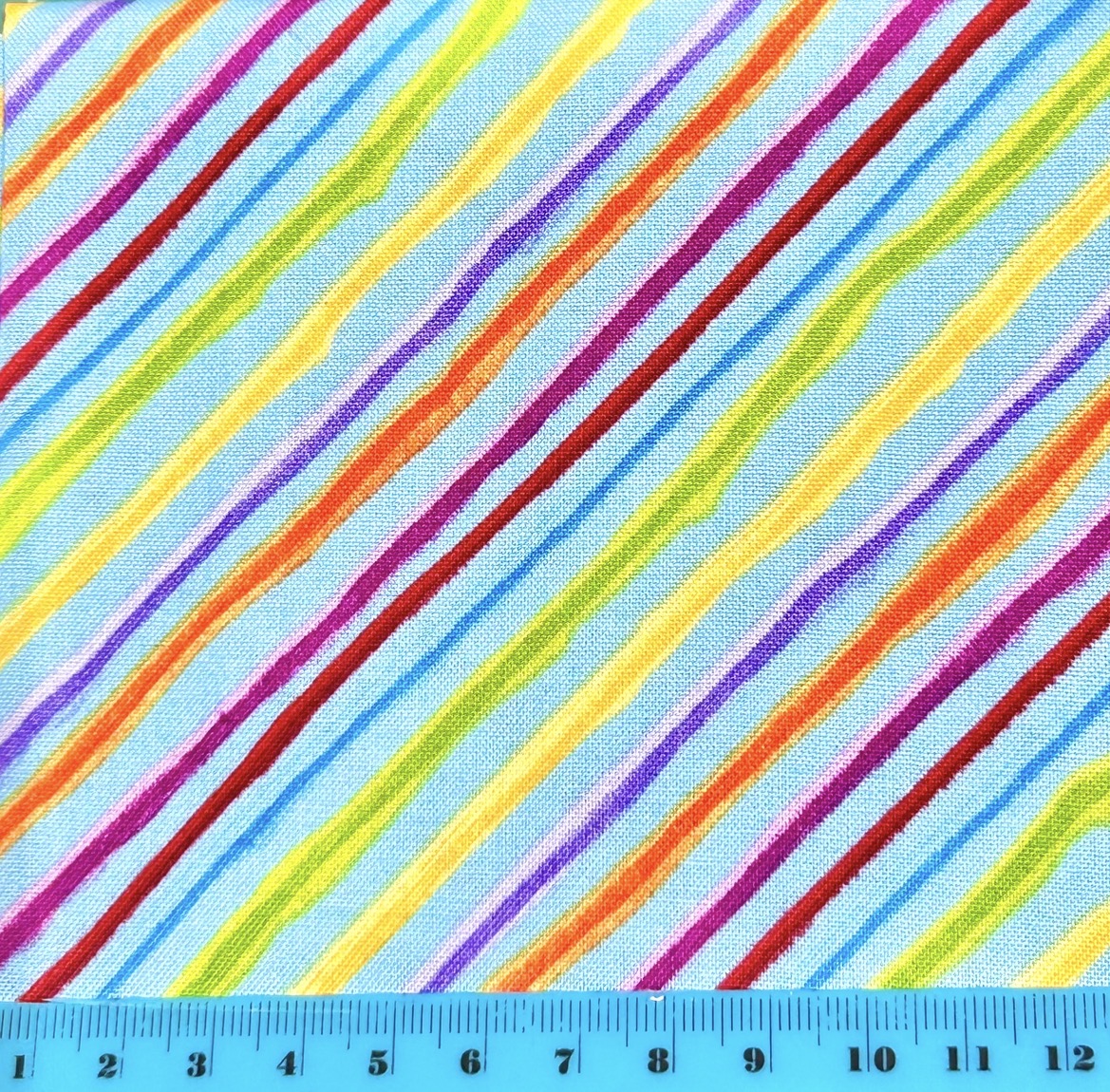 ULH-124  USAコットン【Loralie Designs】-Calico Stripe - ロラライハリス  キャリコストライプ  ターコイズ  ブルー系