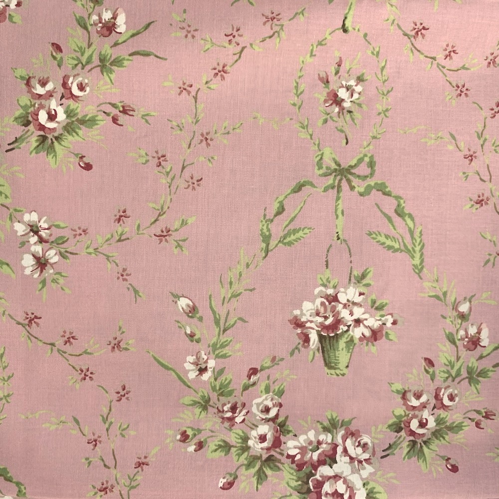 【こうの早苗先生デザインプリント】(JKNS-096)　ピンク系　 花・リボン柄