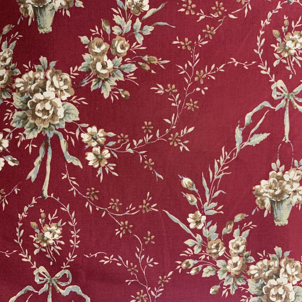 【こうの早苗先生デザインプリント】(JKNS-097)レッド系　 花・リボン柄