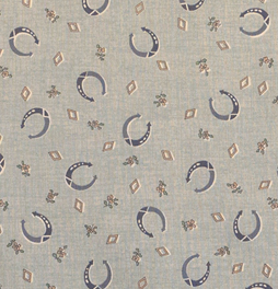 【こうの早苗先生デザインプリント】(JKNS-103) ブルー系　蹄鉄柄