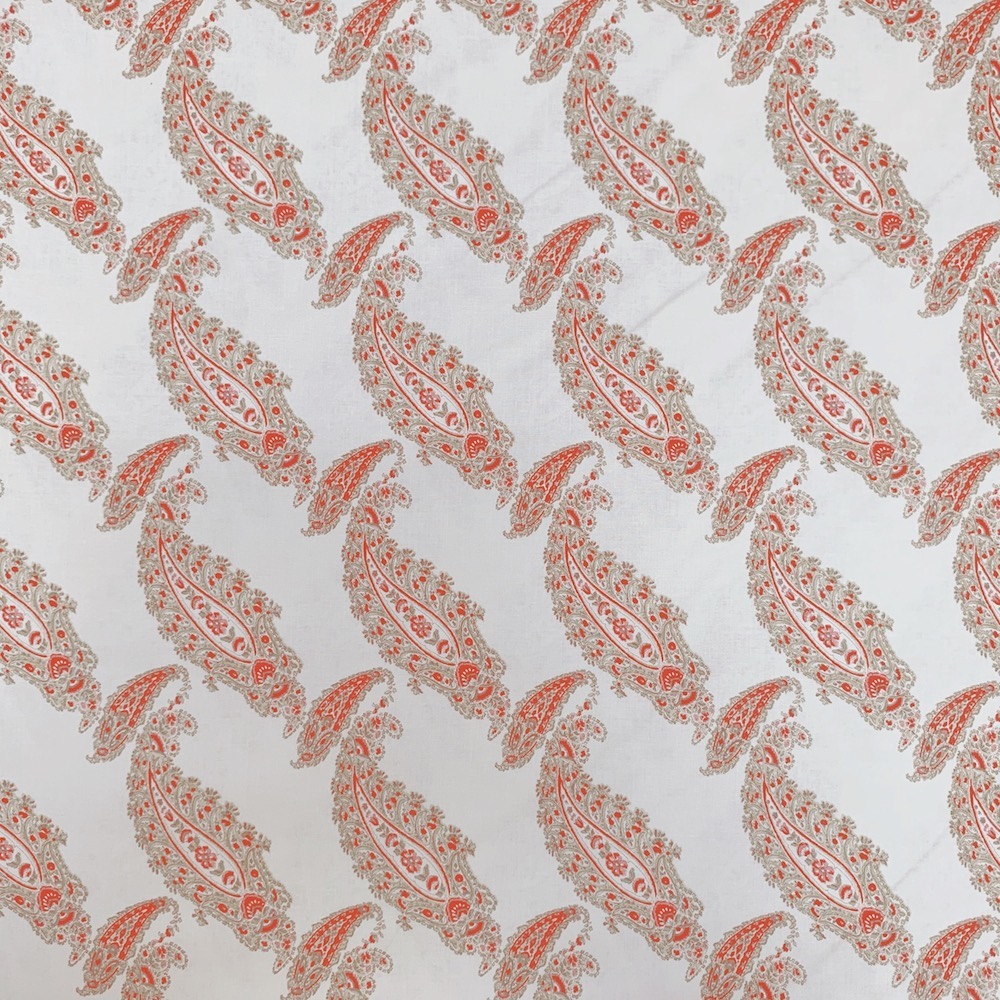 【こうの早苗先生デザインプリント】(JKNS-106) アイボリー系　ペイズリー柄