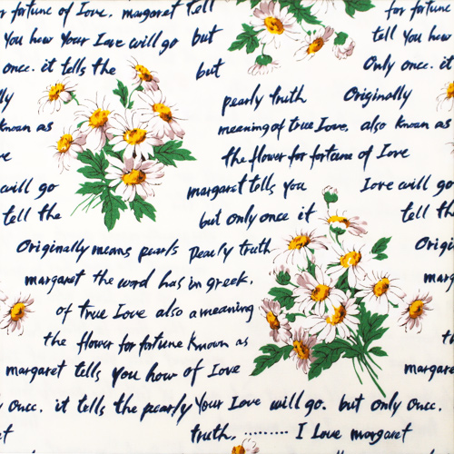 【小関鈴子先生デザインプリント - 1/2縮小版 - オックスフォード生地 - 】50x110cm (JKS-161H) イエロー