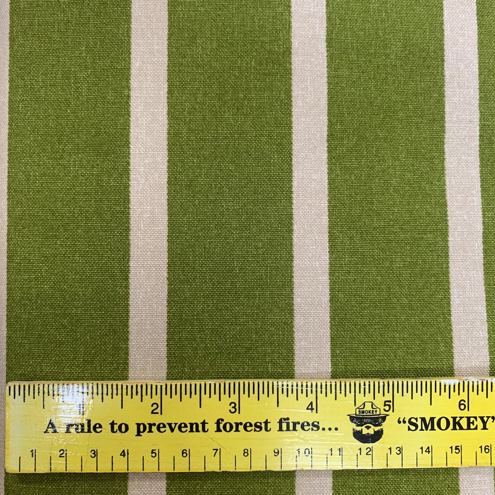 ★在庫わずか【小関鈴子先生デザインプリント 11号帆布】極太4cmストライプ柄  (JKS-211) グリーン/生成り/ブルー/ブラウン