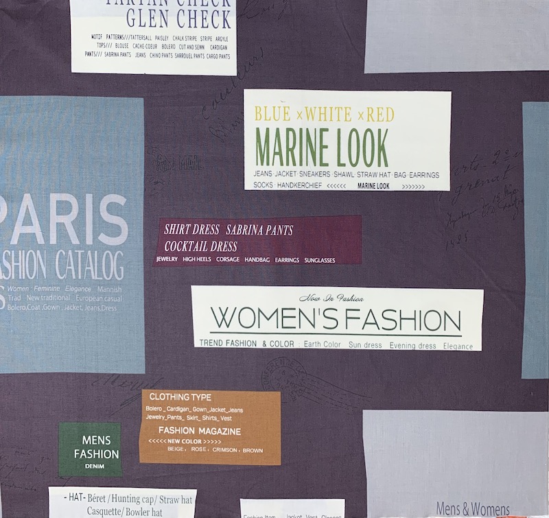 【小関鈴子先生デザインプリント】(JKS-361)ブラウン 英字柄