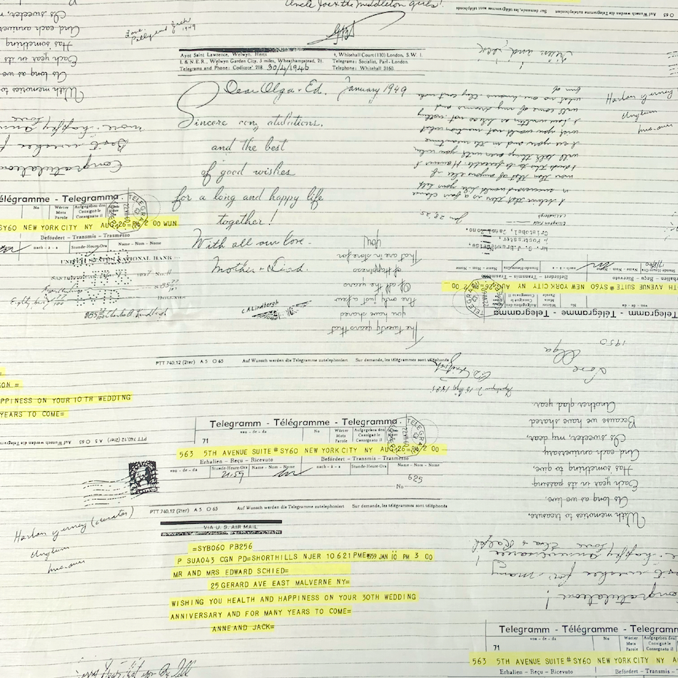 【小関鈴子先生デザインプリント】英字柄  ボーダー  6色展開  ホワイト×レモンイエロー (JKS-435）