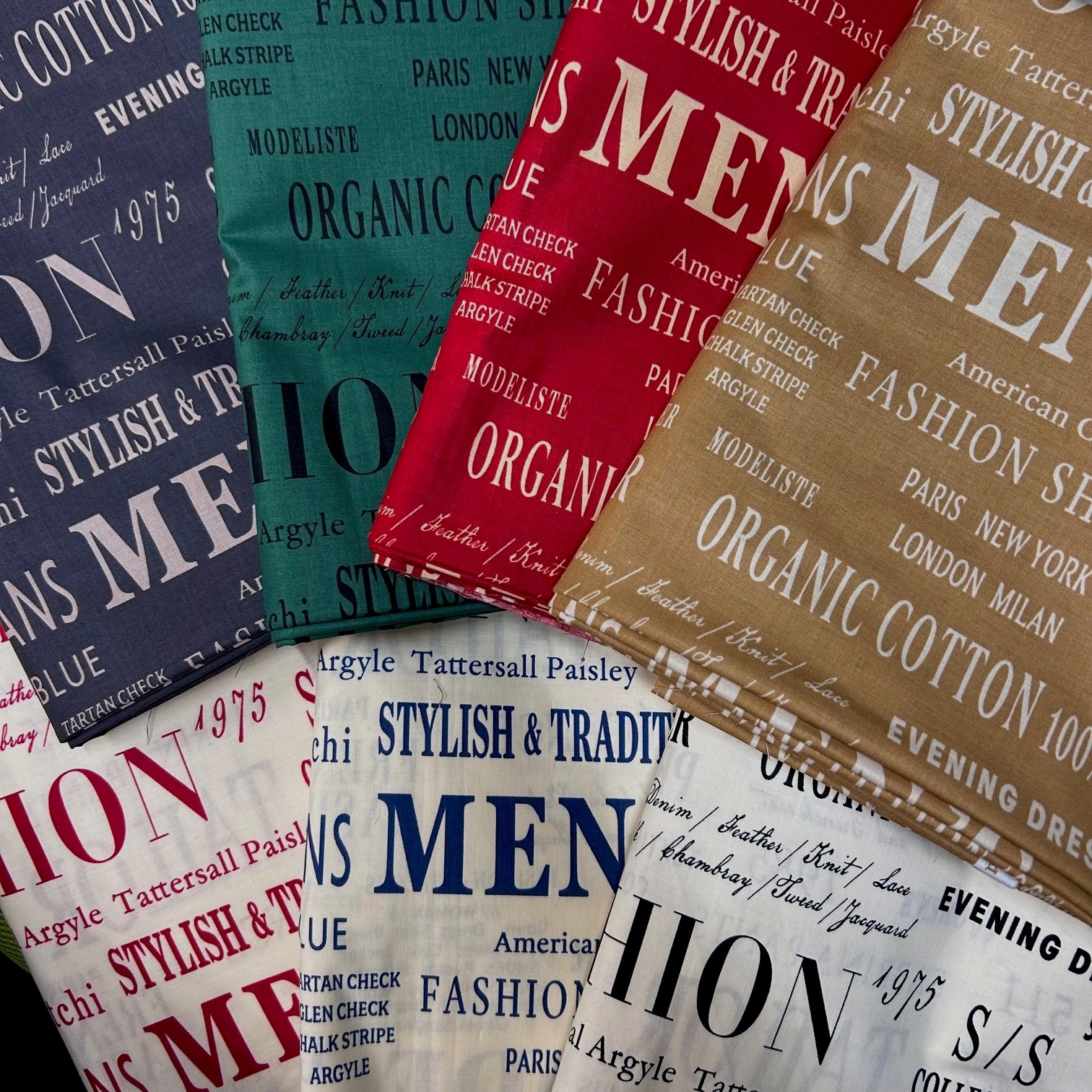 【小関鈴子先生  新柄デザイン】タイポグラフィ  英字柄    7色展開 (JKS-484）