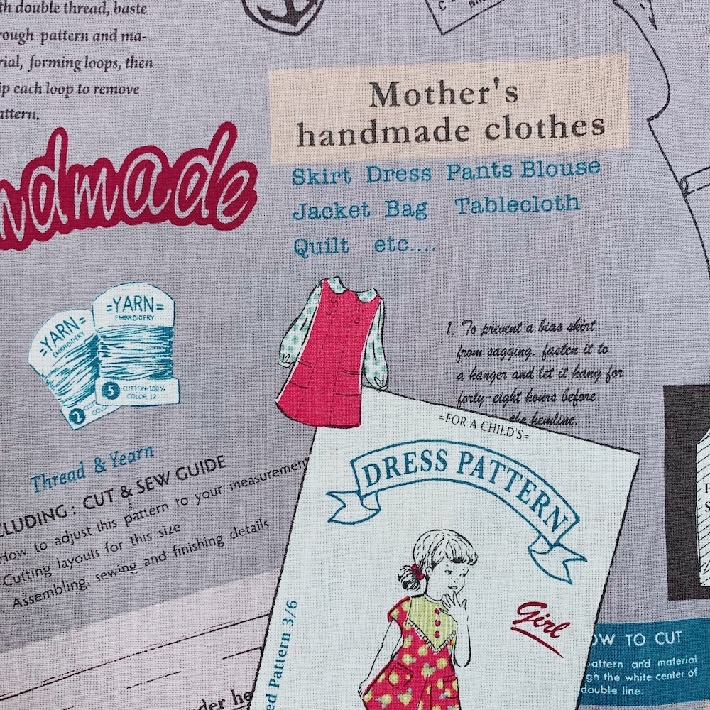 【国産プリント】 英字・人物柄 ドレス柄  ソーイング　グレー系  JKY-005