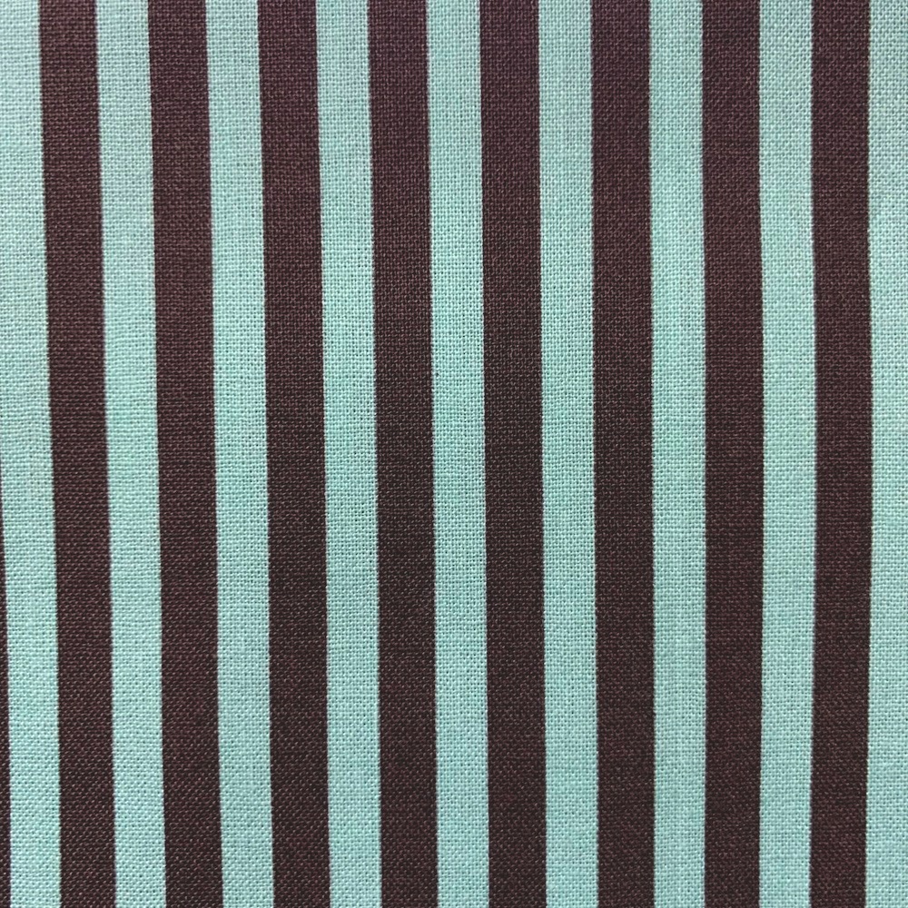 【ストライプ柄】　JOT-179  50×55cm  ミントブルー/ダークブラウン系　