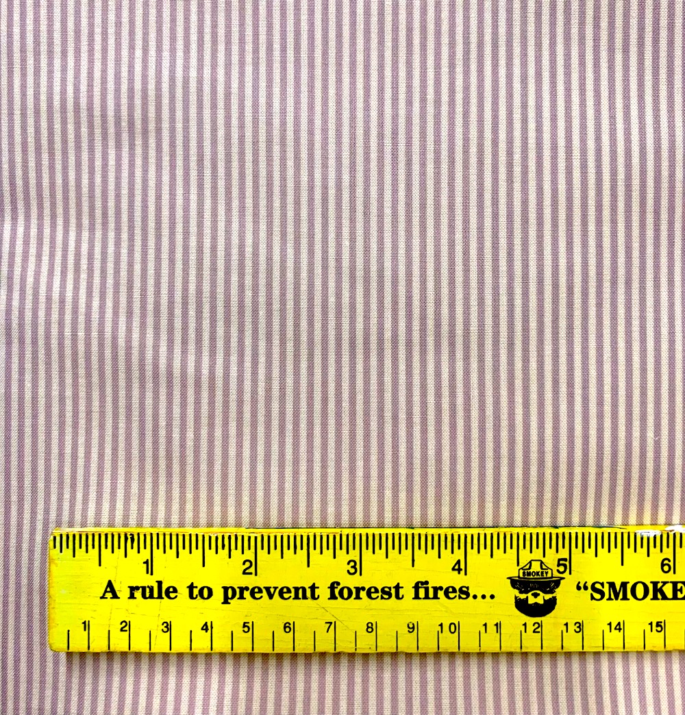 【ストライププリント】(JOT-211)　くすみパープル×生成り系　50×110cm