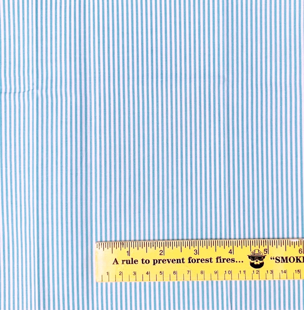 【ストライププリント】(JOT-213)　水色×白系　50×110cm