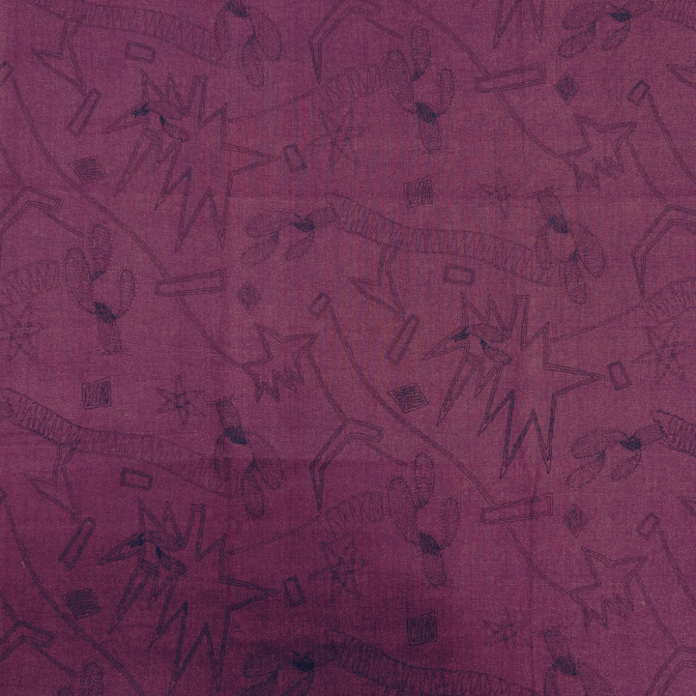 ヴィンテージ希少品  国産生地  サボテン柄  コットンガーデン オリジナルデザインコットン  7色展開【レッド系】JOT-244