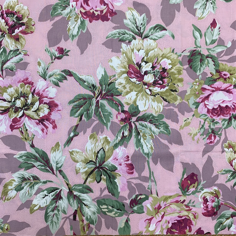 【国産プリント】JTK-005　ライトピンク系　 大柄フラワー