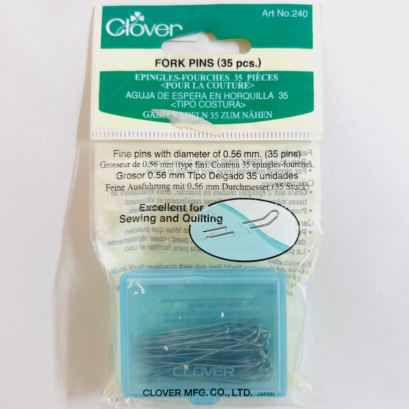 【 Clover 】 Fork Pins (35 pcs) フォークピン 35本入り  フォーク型ピン  裁縫  (NOT-259)