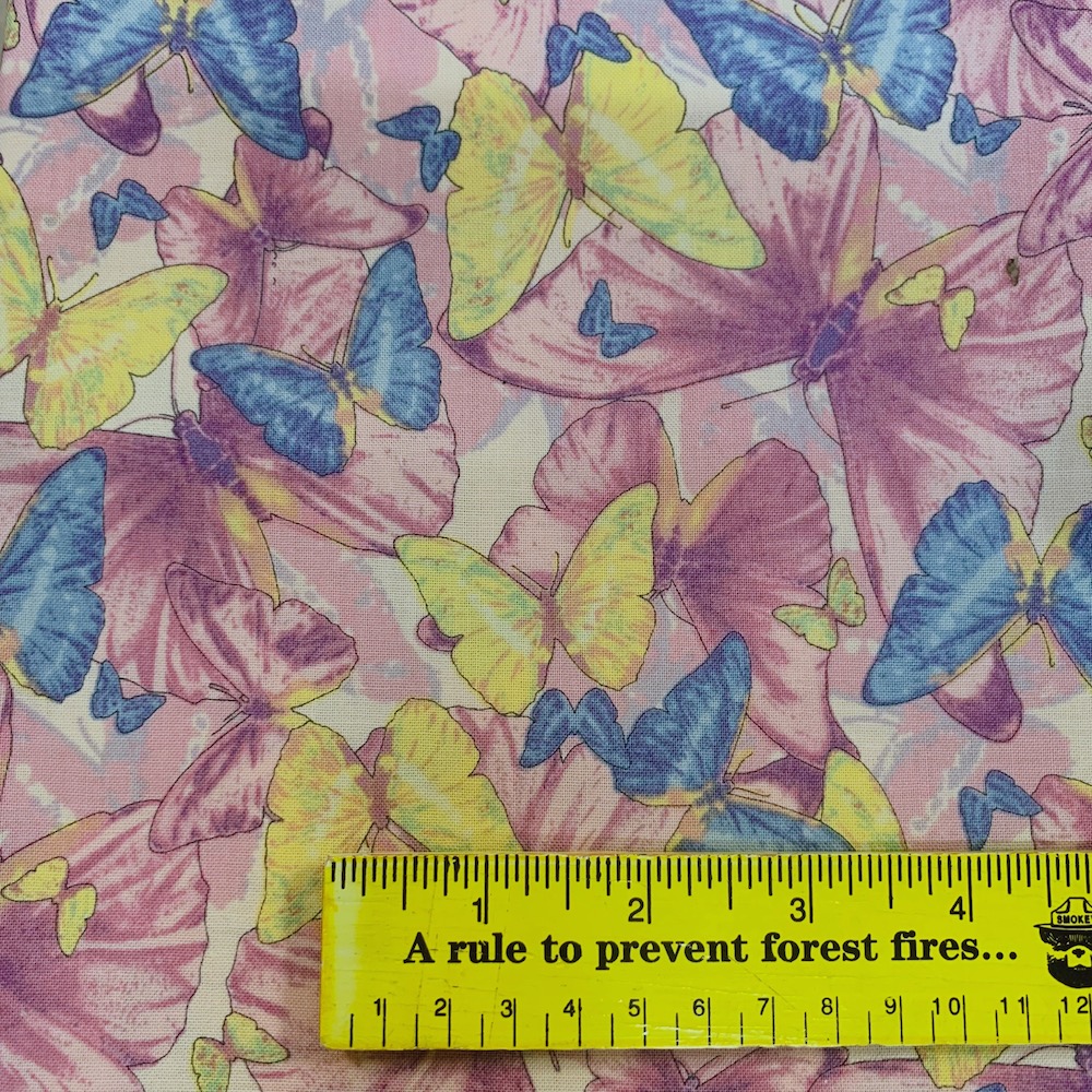 【動物プリント】ピンク系　昆虫/ちょうちょ柄 (UAN-074)