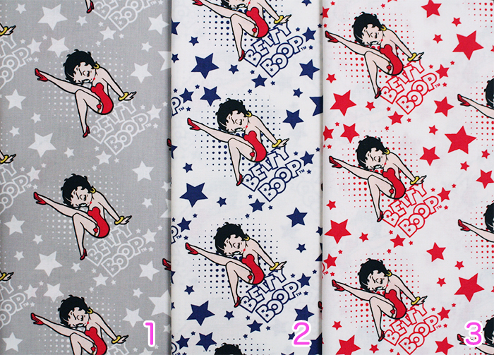 【Betty Boop】ベティ・ブープ (UBE-022)-カラーバリエーション-グレー,ブルー,レッド