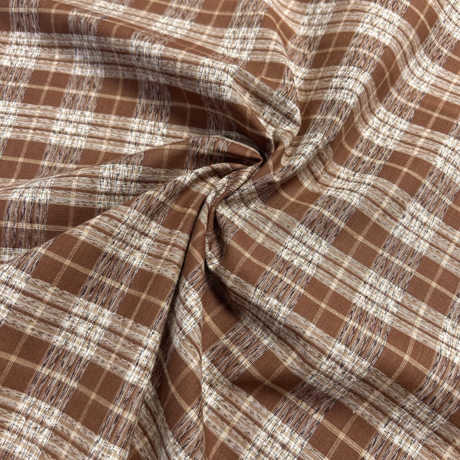 国産【チェックプリント】ブラウン チェック柄 (JCK-002)