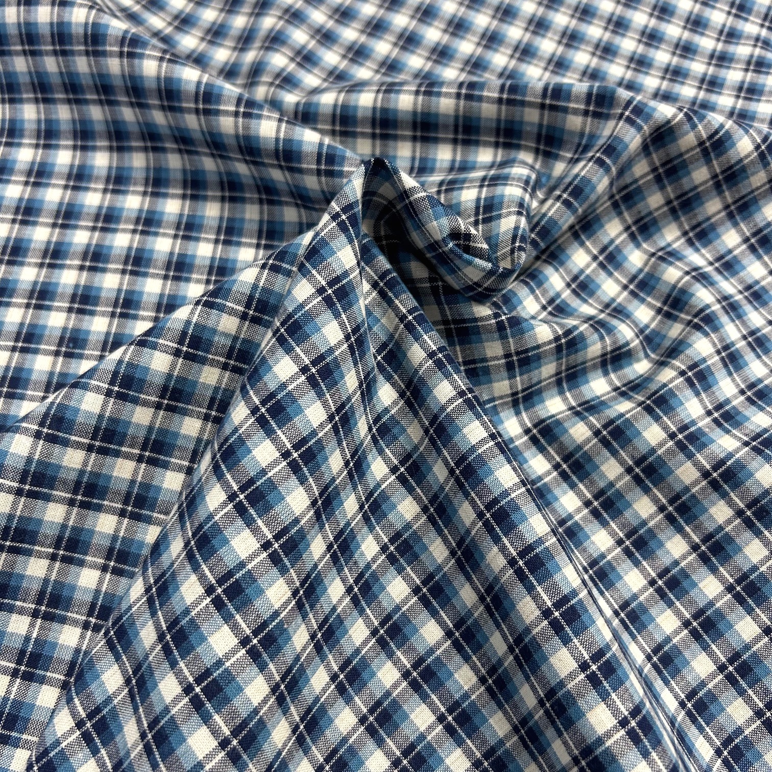 国産【チェックプリント】ブルー系 チェック柄 (JCK-004)