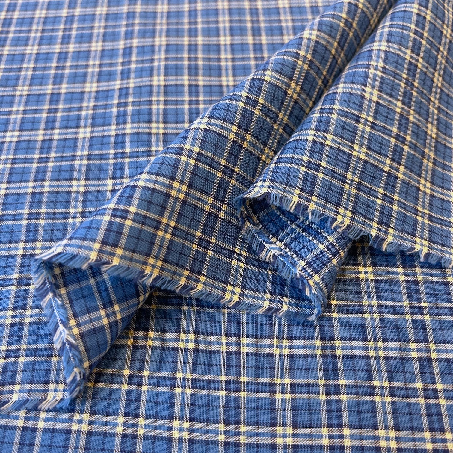 国産【チェックプリント】くすみブルー  チェック柄 (JCK-013)