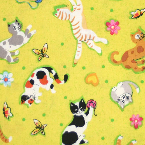 【猫柄プリント】50x55cm (UCT-057) カラーバリエーション