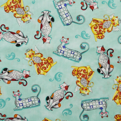 【猫柄プリント】50x110cm (UCT-107H)