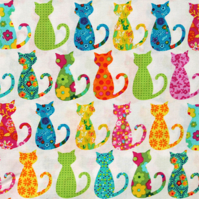 【猫柄プリント】50x110cm (UCT-115H) カラーバリエーション
