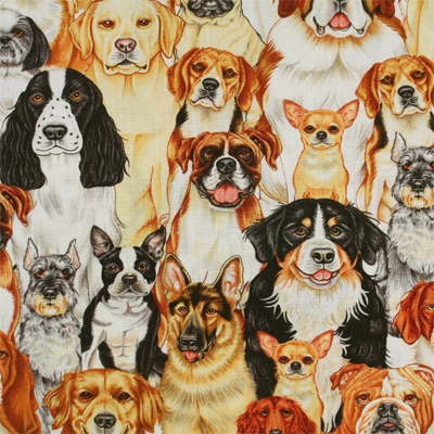 USAコットン  USA輸入品【犬柄プリント】リアルプリント  (UDG-074)