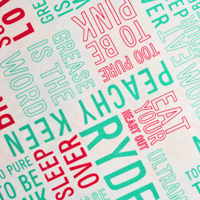 【英字プリント】50x55cm (UEG-056) カラーバリエーション