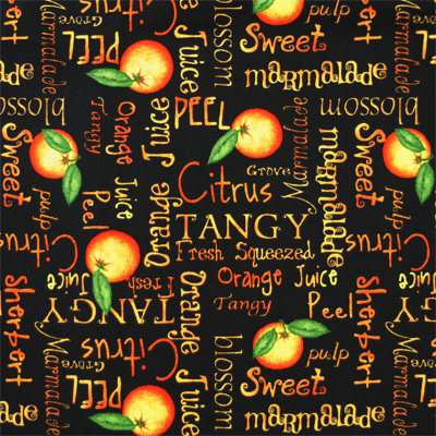 【英字プリント】 (UEG-101) 英字・オレンジ柄 ブラック系