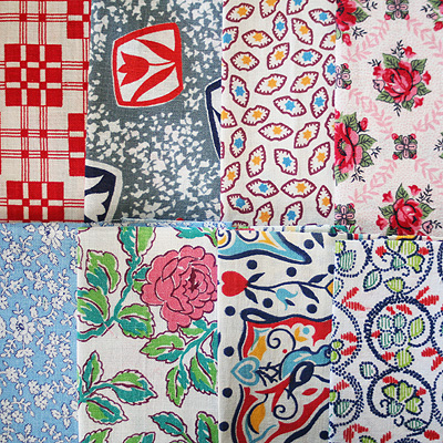 【フィードサック】1930年代アメリカの穀物袋  色柄さまざま 花柄など41種類  (UFS-002)