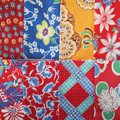 海外で人気の【フィードサック】 1930年代アメリカ製 穀物袋のカットクロス ヴィンテージ布  (UFS-004)