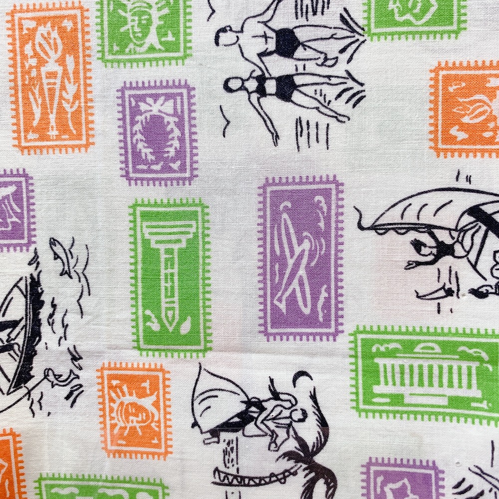 海外で人気の【フィードサック】 1930年代アメリカ製 穀物袋の布地 ヴィンテージ布  UFS-248